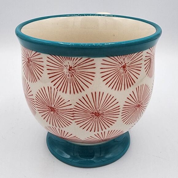 The Pioneer Woman Turquoise Blue Red Starburst Ceramic Dinnerware Coffee Tea Mug - Picture 3 of 8